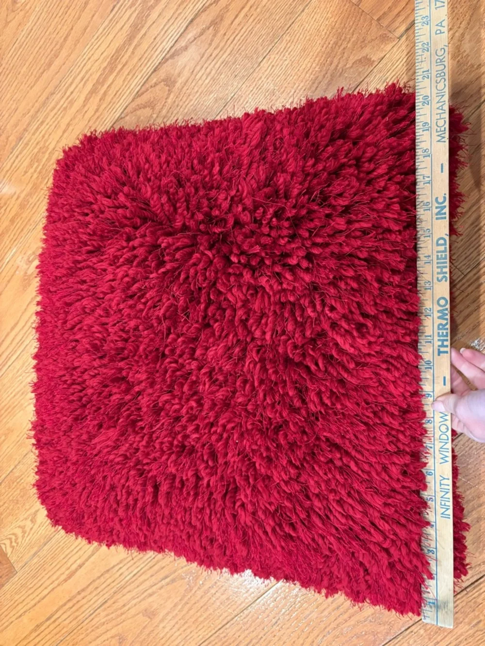 Red Shag Throw Pillows Set of 2 Plush Textured Accent Cushions Cozy Decor